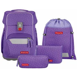 Step by Step BASIS Schulranzen 4-teiliges Set Purple Konfetti