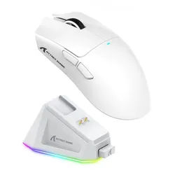 ATTACK SHARK X11 Kabellose Gaming-Maus mit Magnetischer Ladestation Gaming-Maus (2.4G, Bluetooth, kabelgebunden, 1000 dpi) weiß