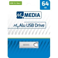 Mymedia USB 3.2 Stick 64GB, Typ-A, My Alu, silber Retail-Blister