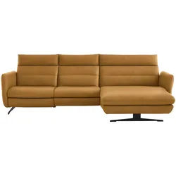 Dieter Knoll Ecksofa , Currygelb , Leder , Echtleder , Nappaleder , Ottomane rechts, L-Form , 300x157 cm , Typenauswahl, Lederauswahl, Stoffauswahl, seitenverkehrt erhältlich, Hocker erhältlich, individuell planbar, Armteil links, Armteil rechts , Wohnzimmer, Sofas & Couches, Wohnlandschaften, Ecksofas