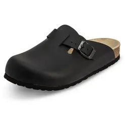 vitaform Unisex Clogs Vollrindleder Hausschuh schwarz 37 EU