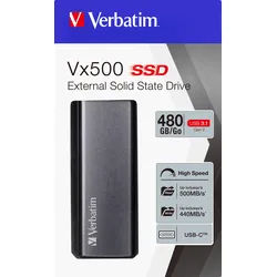 Verbatim SSD 480GB, USB 3.1, Typ A-C, Mini Vx500, (R) 500MB/s, (W) 440MB/s, Retail-Blister