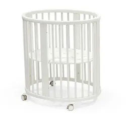 Stokke Gitterbett , Weiß , Holz , Buche , massiv , 87x67x82 cm , Fsc , zum Juniorbett umbaubar, höhenverstellbar, Lattenrost inklusive , Babymöbel & Kindermöbel, Babyzimmer, Babybetten, Gitterbetten