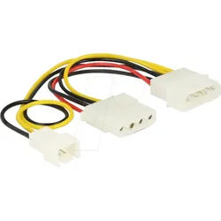 DELOCK 83658 - Lüfter Stromkabel 4 Pin auf 1x 4 Pin Buchse + 1x 3 Pin Stecker,