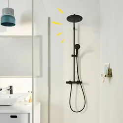 Grohe Vitalio Start - Brauseset mit Thermostat, Durchmesser 25 cm, 2 Strahlarten, schwarz matt 26677 266772431