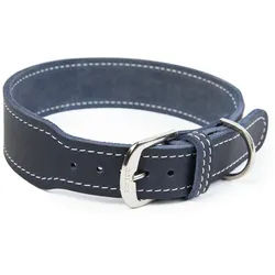 CopcoPet Hunde-Halsband Hundehalsband - Zoe, Robust, nachhaltig, Naturprodukt. Handgefertigt blau 40 - 45 cm 40 mm verchromt
