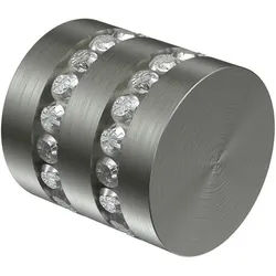 ENDSTÜCKE FÜR GARDINENSTANGEN 20 mm Ø, Estana Edelstahl-Optik, Packung 2 Stück