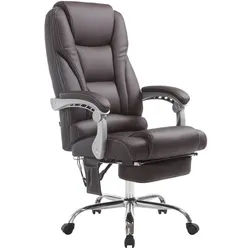 CLP Chefsessel Lederlook braun , Braun , Metall , 68x118x64 cm , Büromöbel, Bürostühle, Chefsessel