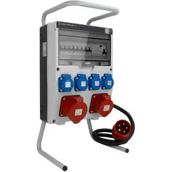 Baustromverteiler mit Stecker 16A 32A 4x230V auf Ständer Mobilverteiler Stromverteiler TGD-S/FI 32A 16A 4x230V Stromverteiler Wandverteiler mit VDE Sicherungen Doktorvolt DV-6050-D