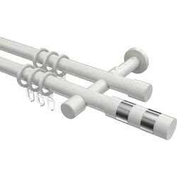 GARDINENSTANGE Prestige Mavell 360 cm (geteilt in 2 x 180 cm), 2-läufig, 20 mm Ø Weiß