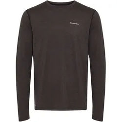 Langarmshirt NORTH BEND "Langarmshirt NBAdreon M", Herren, Gr. L, schwarz (schwarz melange), Obermaterial: 90% Polyester PES. 10% Elasthan EL., Sweatshirts Langarmshirt