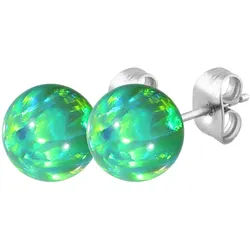 Chirurgenstahl Ohrstecker SYNTHETISCHER OPAL