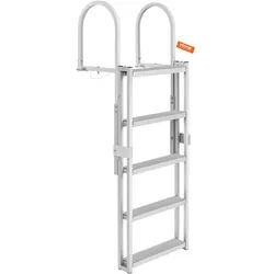 VEVOR Dockleiter 5 einziehbare Stufen 159kg Tragkraft Pontonbootleiter aus Aluminiumlegierung mit 1700-2005mm einstellbarer Höhe 10cm breite Stufe zum Einsteigen in Schiffe/See/Pool/Marine