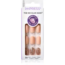 KISS imPRESS The No Glue Mani Short künstliche Fingernägel selbstklebend Evanesce 30 St.