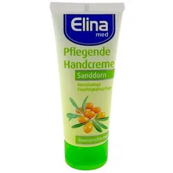 Elina Med Handcreme Handcreme Sanddorn 75ml Tube – Geschmeidige Pflege für beanspruchte Tube, 1-tlg., Sanddorn Handcreme Handpflege rissig raue reichhaltige feuchtigkeitspf weiß