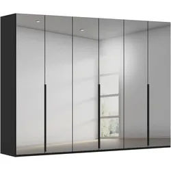 LeGer Home by Lena Gercke Kleiderschrank Schrank Garderobe Ankleide Schlafzimmer Flur SERINA Eyecatcher (3 verschiedene Ausstattungen BASIC/CLASSIC/PREMIUM (inkl. SOFT-CLOSE) in 6 Breiten (101 - 401 cm) mit Front Glas oder Dekor MADE IN GERMANY grau|schwarz 301 cm x 223 cm x 61 cm
