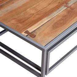 Zweiteiliges Couchtisch-Set Akazienholz Massiv | vidaXL : Farbe - Braun