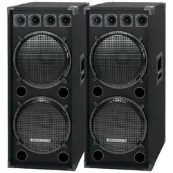 McGrey DJ-2522 2-Etagen DJ PA Box Tower Paar Party-Lautsprecher (N/A, 750 W, 2-Wege System mit 2x 38cm (15 zoll) Subwoofer und 4x Piezo-Hochtönern) schwarz