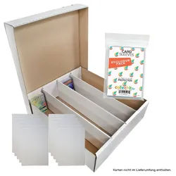 collect-it.de MY HOME OF CARDS + TOYS Sammelkarte 1 Riesen Deck-Box + 10 Kartentrenner Aufbewahrung (weiß) +Sleeves