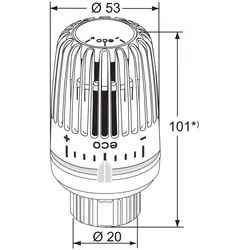 IMI Heimeier Thermostat-Kopf VK-eco, mit Direktanschluss für Klemmverbindung VHK, Weiß 9710-43.500