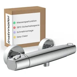 instmaier Brausethermostat Beatrice, Duschthermostat mit Verbrühschutz, Farbe Chrom silberfarben