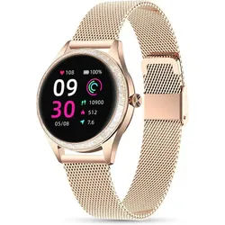 LUNIQUESHOP Smartwatch (3 cm, android ios), Elegante Damen Smartwatch mit Gesundheitsfunktionen und stilvollem goldfarben