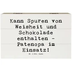 Mr. & Mrs. Panda Dekokiste 19 x 12 cm Spruch Patenopa und Weisheit - Weiß - Geschenk, handgemach (1 St) weiß