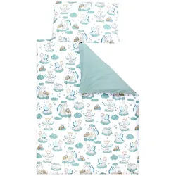TupTam Babybettwäsche Kinder Bettwäsche Set Babybettwäsche Bettbezug Kissenbezug 2-tlg grau|grün