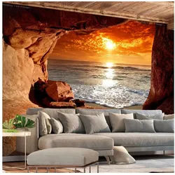 KUNSTLOFT Vliestapete Exit from the Cave 0.98x0.7 m, Halb-matt, Matt, lichtbeständige Design Tapete beige|braun 0.98 m x 0.70 m