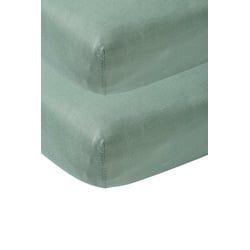 Meyco Baby Spannbettlaken Uni Stone Green, Jersey, Gummizug: Rundum, (2 Stück), 70x140cm grau 70 cm x 150 cm