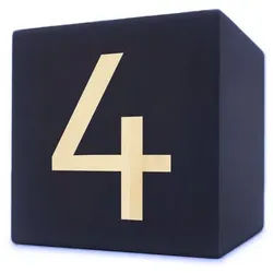 Kopper-24 Deko-Buchstaben Holzbuchstabe Würfel, 5 x 5 cm, schwarz, Zahl 4 schwarz