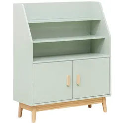 Mobili Rebecca Kinderregal Grün 33/80/100 cm , Pastellgrün , Holzwerkstoff , 33x100x80 cm , Babymöbel & Kindermöbel, Babyzimmer, Babyregale & Kinderregale