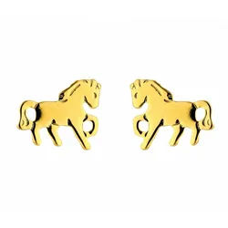 Adelia ́s Paar Ohrhänger Damen 333 Gold Ohrringe Ohrstecker Pferd, Goldschmuck für Damen goldfarben