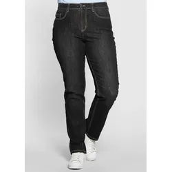 Sheego Bequeme Jeans Stretch-Jeans Bauch-weg-Effekt schwarz 24