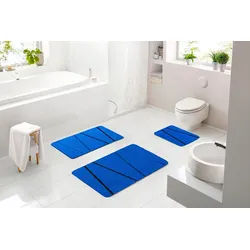 Badematte BATEX "Vedia", blau, H:27mm, Polyacryl, Badematten, Badematte, extra weiches und pflegeleichtes Garn