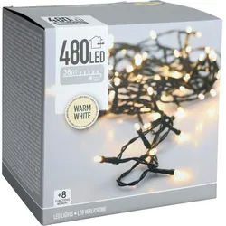 LED-Lichterkette warmweiß, 480 LEDs, Grünes Kabel, Innen/Außen, 39m