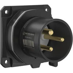 Walther Electric FW631301CC CEE NEO Anbaugerätestecker gerade, 32A, 3P, 1h, IP54 mit Käfigzugfeder-Technik und 86x86mm Flansch
