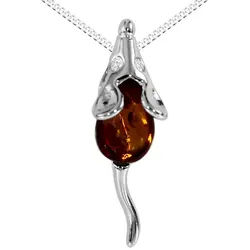 OSTSEE-SCHMUCK Kette mit Anhänger Ostsee-Schmuck Kette mit Anhänger Gleiter-Maus (2-tlg) silberfarben 45 cm