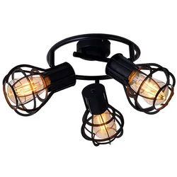 GLOBO LIGHTING Deckenspot, Leuchtmittel nicht inklusive, Decken Lampe Wohn Zimmer Strahler Rondell Spot Käfig Leuchte schwarz