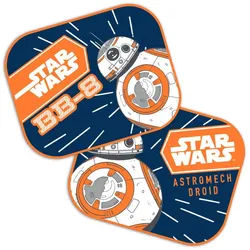 Seven Polska Autosonnenschutz STAR WARS BB8 - Auto Sonnenschutz, Schattenspender, 2 Stück, 44 x 35 cm blau|bunt|orange