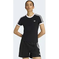 T-Shirt ADIDAS ORIGINALS "3S TEE SLIM", Jungen, Gr. XXL, schwarz, weiß, Obermaterial: 93% Baumwolle, 7% Elasthan, Rundhals, Shirts T-Shirt, sanft anliegende Passform, ohne Verschluss, für sportlichen Look
