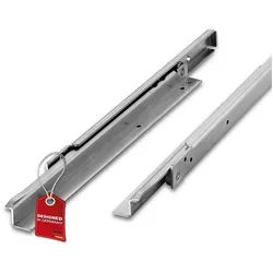 SO-TECH® Auszug Schubkastenauszug Schwerlast Rollenführung Teilauszug Stahl (1 St), Nennlänge 900 mm, Tragkraft 100 kg, aufliegende Montage silberfarben