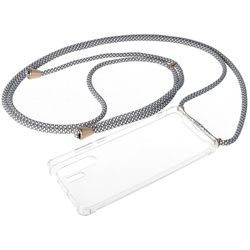Necklace Case passend für Huawei P30 PRO, Smartphonehülle mit Kordel grau,weiß zum Umhängen