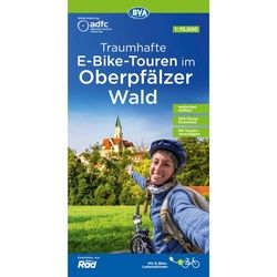 NoBrand ADFC TRAUMHAFTE E-BIKE-TOUREN IM OBERPFÄLZER WALD, 1:75.000, - Fahrradkarten