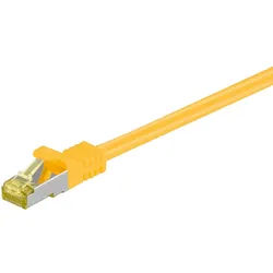 Goobay RJ45 Patchkabel CAT 6A S/FTP (PiMF), 500 MHz mit CAT 7 Rohkabel, Gelb