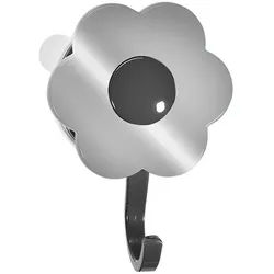 Kochblume Dekohaken Blumenhaken L, mit Saugnapf schwarz|silberfarben Ø 7 cm