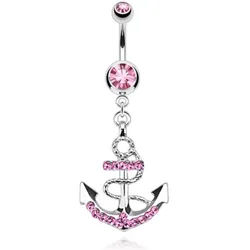 Order & Smile Schmuck Bauchnabelpiercing Bauchnabelpiercing Anker silber 316L Piercing Banane silberfarben