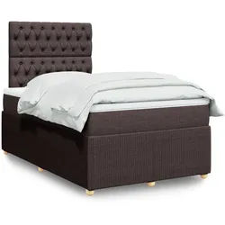 vidaXL Boxspringbett, Boxspringbett mit Matratze Dunkelbraun 120x190 cm Stoff