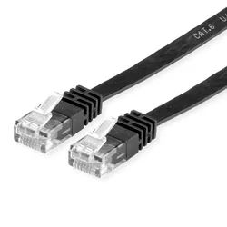 VALUE Patchkabel Cat.6 (Class E) UTP, extra-flach, schwarz, 5 m