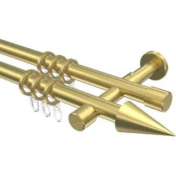 GARDINENSTANGE Prestige Savio 400 cm (geteilt in 2 x 200 cm), 2-läufig, 20 mm Ø Messing-Optik